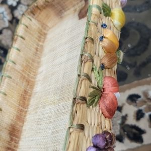 Vintage Wicker Basket with onion lined